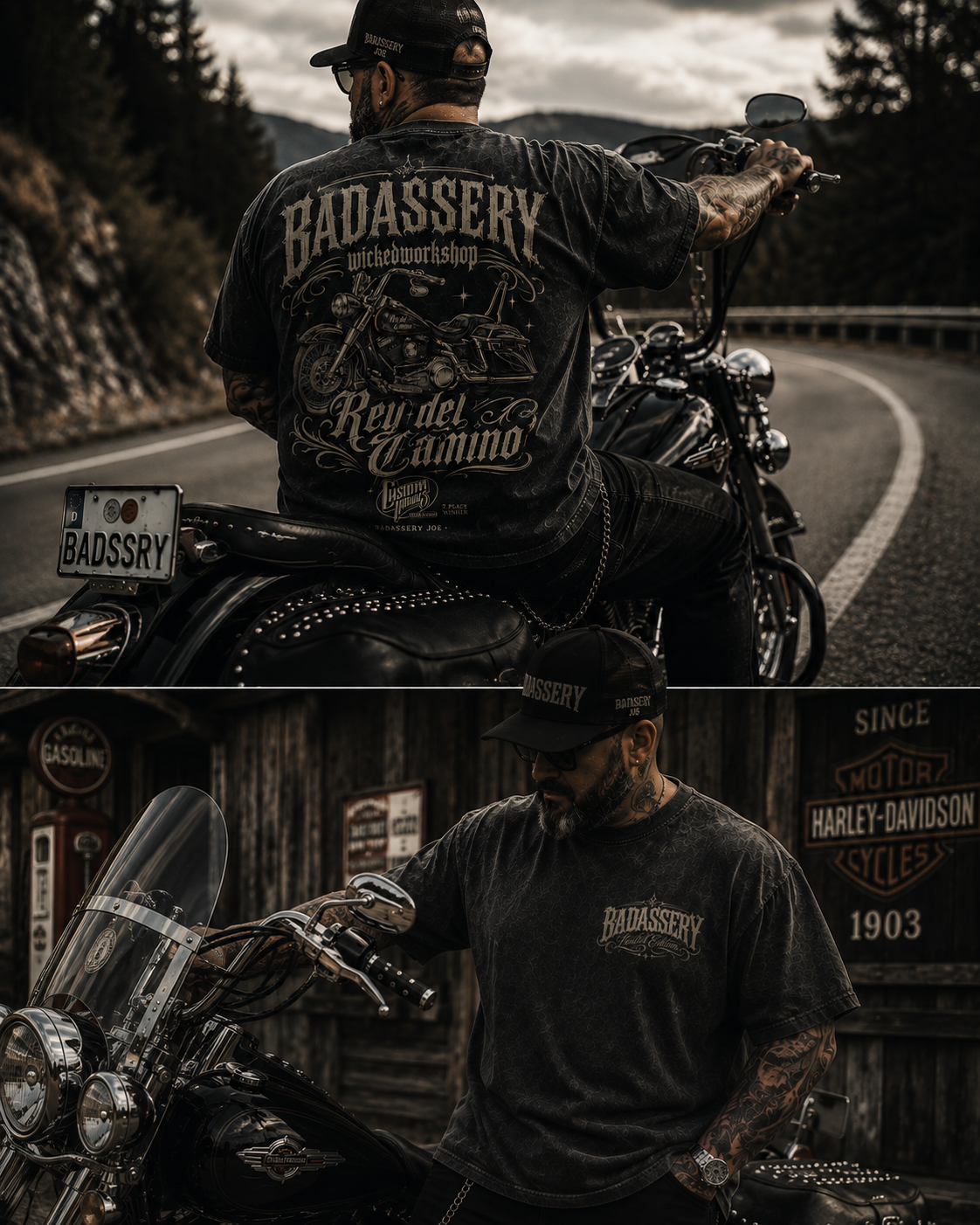 Badassery Oversized Chicano Tee Acid Washed Unisex