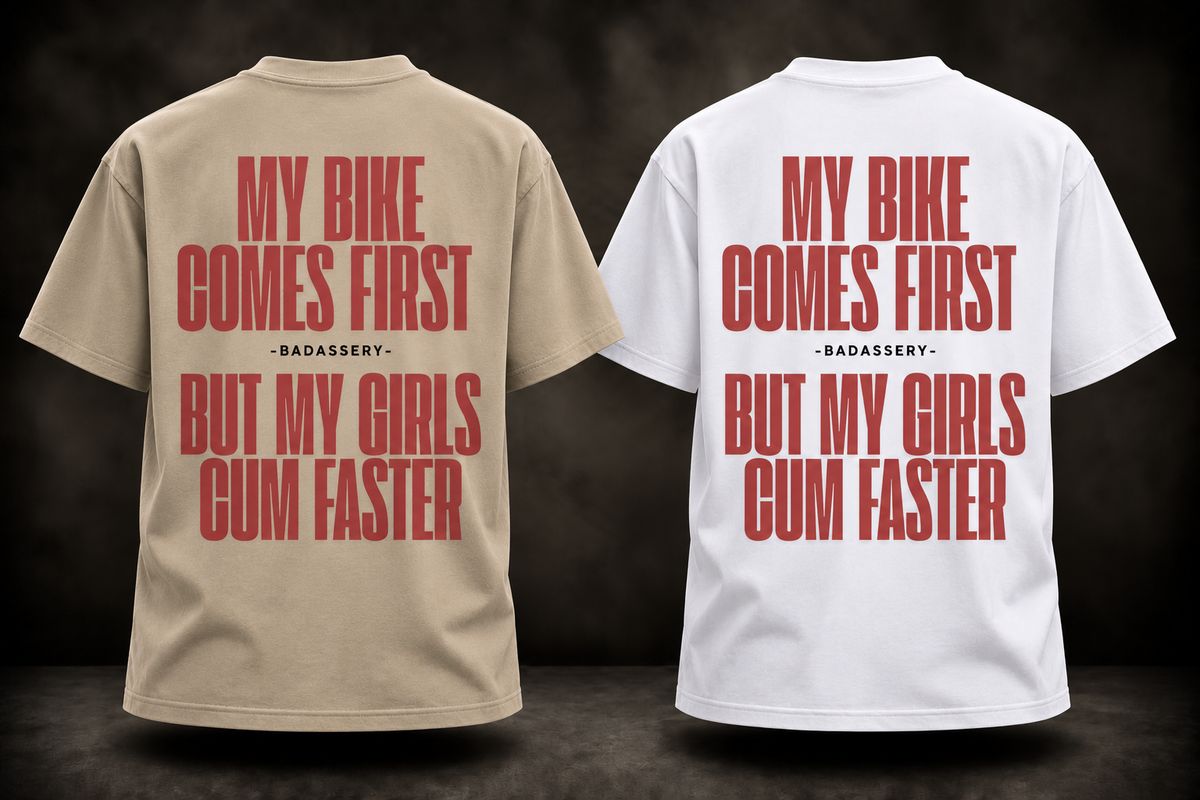 Girls Cum Faster Biker Heavy Tee