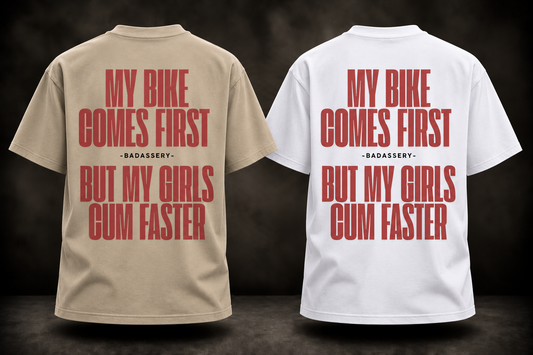 Girls Cum Faster Biker Heavy Tee